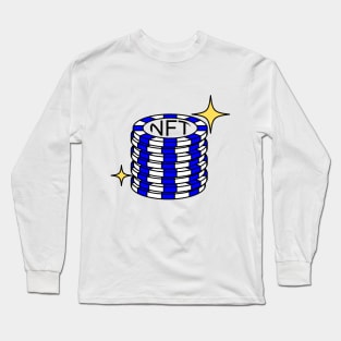 NFT Coins Blue Long Sleeve T-Shirt